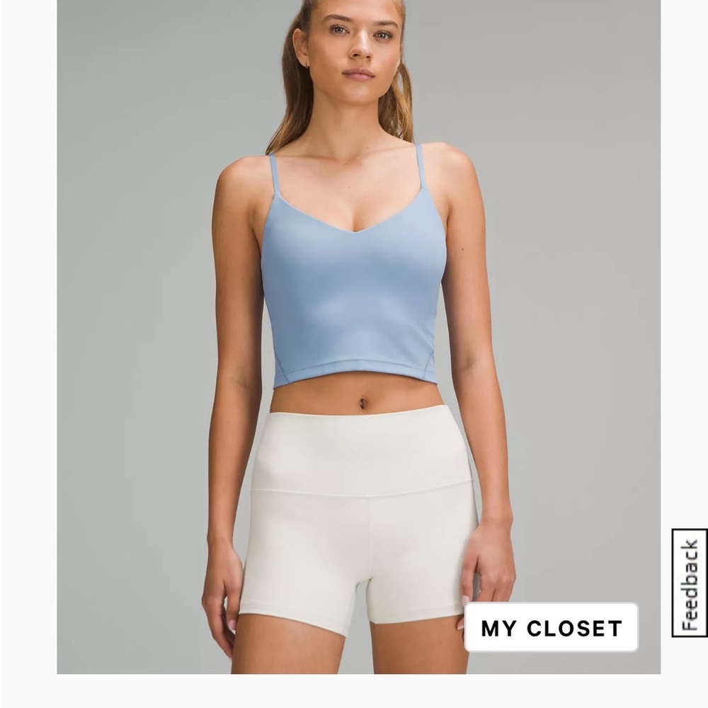 Lululemon Align Cropped Cami Tank, blue Willow, size 10